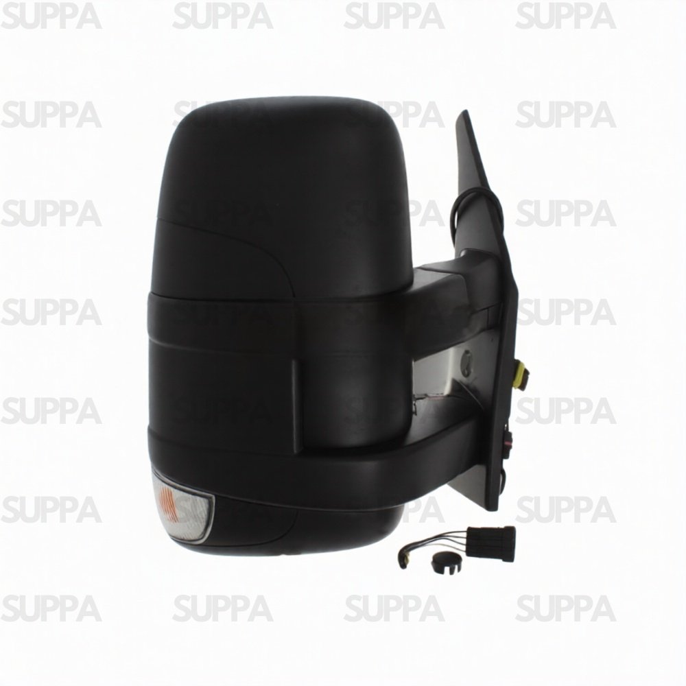 IVECO DAILY 2011-2013 DOOR MIRROR SHORT ARM MANUAL WITH INDICATOR W ANTENNA BLACK RIGHT SIDE